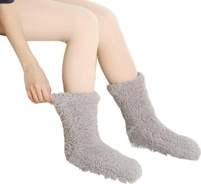 Produktbild von Dicke, wärmende Kaschmirsocken für Damen – kuschelig weiche Bodensocken, samtweiche Schlafsocken, rutschfeste, warme Hausschuhe