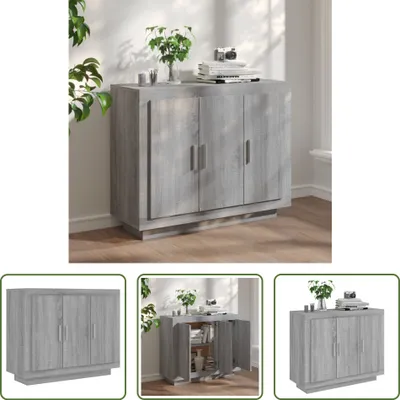 Produktbild von The Living Store Sideboard Grau Sonoma 92x35x75 cm Holzwerkstoff