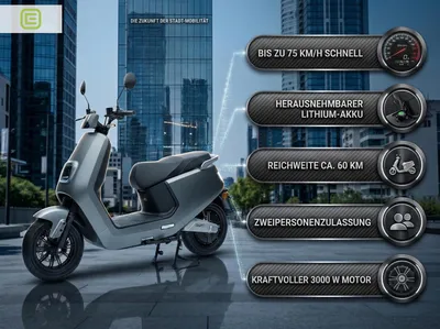 Produktbild von Zweiradroller LX Turbo - 75 km/h Lithium Mattgrau