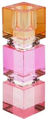 Produktbild von Gift Company Kerzenhalter Sari Eckig Rosa Orange (13,8cm)