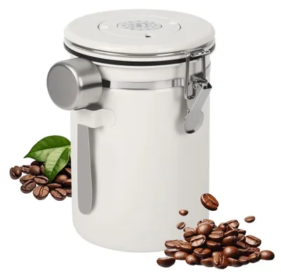 Luftdichter Kaffeebehälter 1,8 L Edelstahl mit Löffel