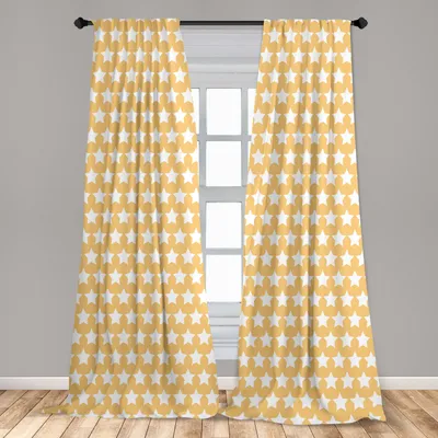 Zdjęcie produktu dla Abakuhaus, zasłony okienne, wzór "gwiazdy", zestaw składający się z 2 elementów, wymiary 150 x 245 cm
