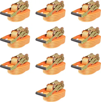 Obrázok produktu pre The Living Store Napínacie popruhy s račňou 10 ks 2 tony 8 m × 50 mm Orange