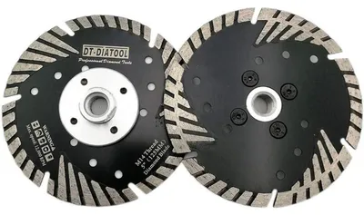 Productafbeelding van Diamantzaagschijf 125 mm M14 Turbo, 2 stuks, voor het zagen, slijpen van graniet, marmer, beton en tegels