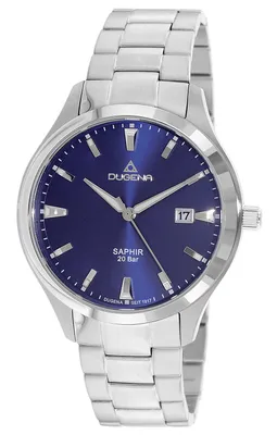 Obrázok produktu pre Pánske náramkové hodinky DUGENA Tresor Master, quartz, puzdro z nehrdzavejúcej ocele, zafírové sklíčko, náramok z nehrdzavejúcej ocele, dvojité skladacie zapínanie na gombík, 20 barov