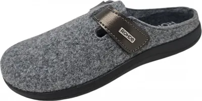 Produktbild von Rohde Damen Pantoffel Hausschuh Klettverschluss Softfilz Bari 6549, Größe:40 EU, Farbe:Grau