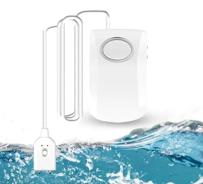Productafbeelding van Wateralarm Waterlekdetector - Wit 130 dB - 9V Batterij - Contactsensor