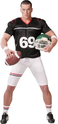 Produktbild von Sportheld Karnevalkostüm Quarterback Spieler American Football Outfit Shirt, Größe: 46 - 48 (S) Farbe: Schwarz