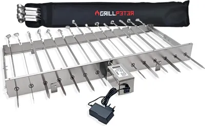 Produktbild von Mangal XXL Drehspießaufsatz 80 cm Edelstahlmotor Spieße