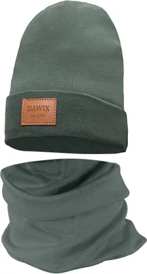 Detské Čiapky Chlapčenské Prechodné Súprava + Šál  52/54 Olive - Čiapka Jar / Jeseň / Podzim / Zima Dawix