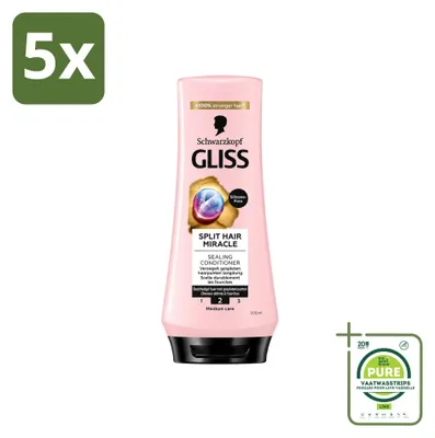 Obrázok produktu pre 5 ks kondicionéru Gliss Hair Repair na regeneráciu poškodených vlasov, 200 ml - veľké balenie