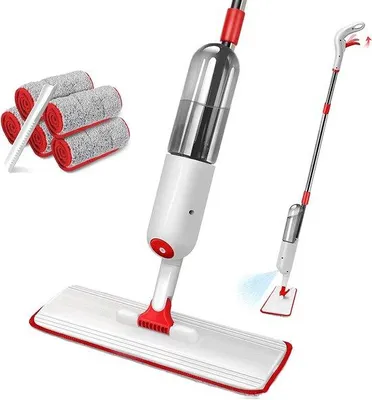 Productafbeelding van Famanu spraymop met een waterreservoir van 500 ml en 5 microvezeldoeken - Snel en efficiënt schoonmaken voor verschillende vloertypes