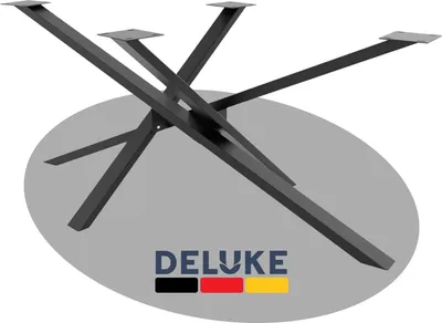 Produktbild von DELUKE® Tischgestell Metall SIDER Schwarz | Robuste Verarbeitung | Tischbein Tischkufen Tischgestell für Holztisch Esstisch Schreibtisch Sitzbank | 72x80x180cm