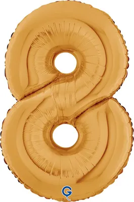 Produktbild von Riesenzahl Folienballon 26"/66cm | Gold Zahl: 8