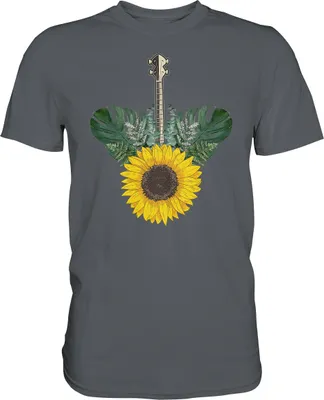 Produktbild von Ukulele Sonnenblumen T-Shirt Garten Hawaii Motiv Gärtner Geschenk – Dark Grey / L