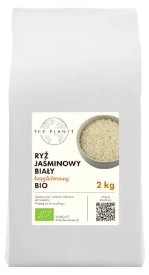 RYŻ JAŚMINOWY BIAŁY BEZGLUTENOWY BIO 2 kg - THE PLANET