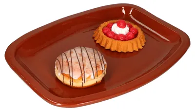 Obrázek produktu pro Hliněný servírovací talíř 35x25,5x3cm Středomořský grilovací talíř BBQ Medieval Viking