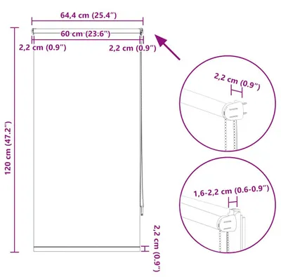 Productafbeelding van vidaXL Verduisteringsrolgordijn, 64,4 x 120 cm, stofbreedte 60 cm, koffiebruin