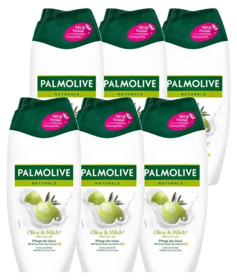 Image de Palmolive Crème de Douche Olive et Lait Hydratant 250ml pack de 6