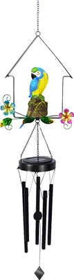 Produktbild von LED-Solar-Windspiele zum Aufhaengen, warmweisses Nachtlicht, wasserdicht, niedlich geformtes Windspiel fuer Garten, Terrasse, Hof mit Haken