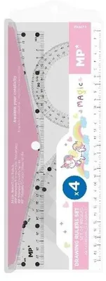 Imagen del producto de Set de geometría MP "Unicornio" en estuche, con 4 elementos