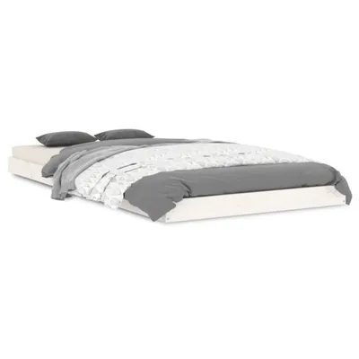 Image de Cadre de lit sans matelas blanc 90x190 cm bois de pin massif