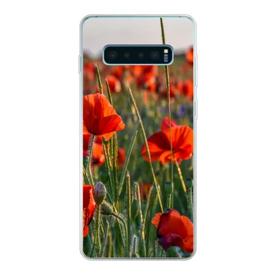 Produktbild von MuchoWow® Handyhülle Schutzhülle Hülle für Samsung Galaxy S10 Lite Blumen - Mohnblumen - Natur - Rot Silikon Softcase Handy Hülle - Schutz