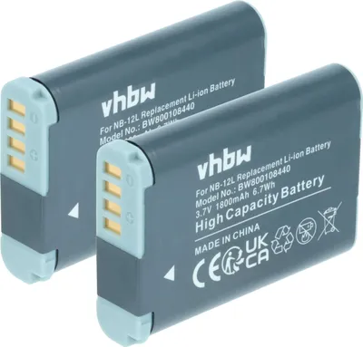 Produktbild von vhbw 2x Akku kompatibel mit Canon PowerShot G1X Mark 2, N100, G1X Mark II Kamera (1800 mAh, 3,7 V, Li-Ion)