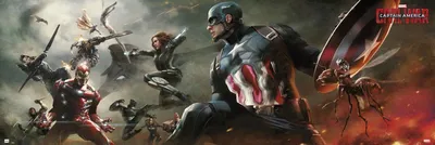 Produktbild von Captain America - Civil War - Action - Türposter Plakat - Größe 158x53 cm