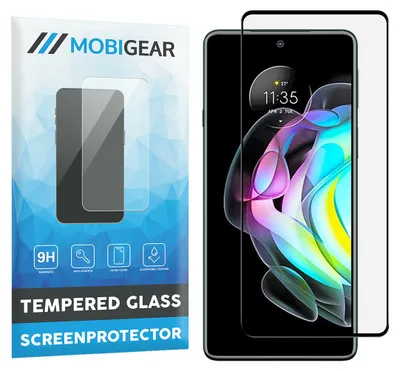 Produktbild von Mobigear Premium Displayschutzfolie für Motorola Edge 20, gehärtetes Glas – Displayschutzfolie – Kompatibel mit Hüllen – Schwarz