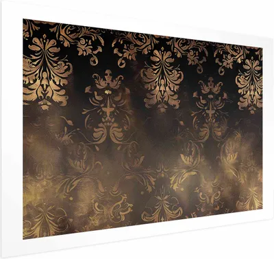Produktbild von Posterpapier Poster - Dark Baroque Patterns with Golden Accents 90x60 cm Muster f-H-10017-ao-a