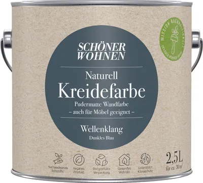 Produktbild von Schöner Wohnen Naturell Kreidefarbe 2,5 Ltr. Wellenklang dunkles Blau