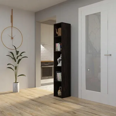 Produktbild von MATKAM Offenes Bücherregal 180 EX3, Stilvolles, vielseitiges Lagerregal für Zuhause und Büro, robust und hochwertig, einfache Montage (Wenge)
