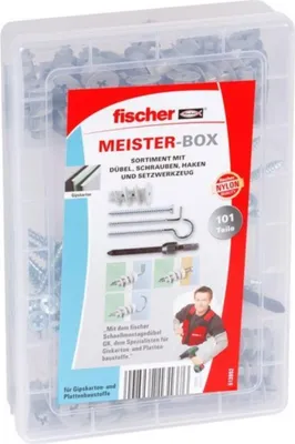 Obrázok produktu pre fischer Meister-Box GK + skrutka + háčik (100 dielov) - sada na sadrokartón a dutiny | 513892