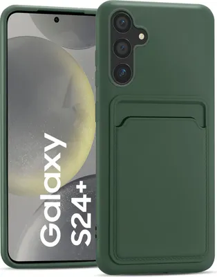 Produktbild von Handyhülle für Samsung Galaxy S24 Plus Hülle Silikon Schutzhülle mit Kartenfach Slim Wallet Case, Grün