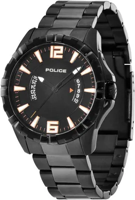 Produktbild von Police Herrenuhr Quarz 45 mm Edelstahl Schwarz