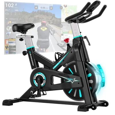 Produktbild von Advamsoler Heimtrainer Fahrrad mit mehrstufig einstellbarem Magnetwiderstand, LED-Display, kompatibel mit Zwift und Fitness-Apps, belastbar bis 160 kg