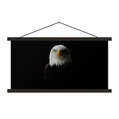 Produktbild von MuchoWow® Textilposter Adler - Vogel - Schwarz 150x75 cm mit schwarzem Rahmen - Posterleiste