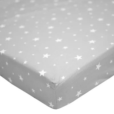 Image de Drap-housse Stella - 90 x 200 cm - Gris | par SEVIRA KIDS
