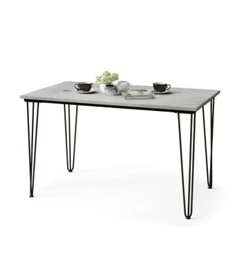 Produktbild von All4All Esstisch Hugo , Tisch mit Hairpin Legs , Küchentisch , Esszimmertisch , Industriell , Tisch mit Metallbeinen , Schreibtisch Loft , Beine , 120x70cm , Beton