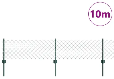 Image de Clôture à mailles métalliques vidaXL avec poteaux, 10 x 0,4 m (L x H)