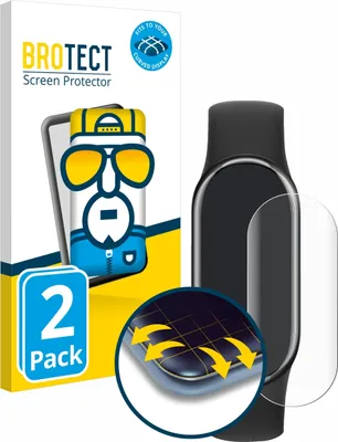 Produktbild von 2x BROTECT Fullscreen Schutzfolie für Xiaomi Smart Band 8 Displayschutz Folie Fullcover Klar Transparent