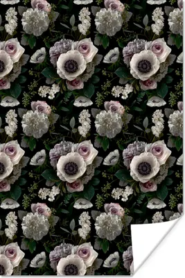 Produktbild von MuchoWow® Poster Blumen - Anemone - Rosen 80x120 cm - Papierdruck