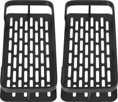 Imagen del producto de Organizador de ducha de doble capa, forma rectangular, diseño que ahorra espacio, instalación sin necesidad de taladro, fabricado en aluminio, ideal para el baño y para uso doméstico. Color: