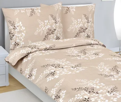 Obrázek produktu pro Krepové povlečení - Béžová,hnědá,bílá - 140x200, 70x90