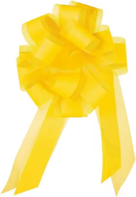 Produktbild von Roth Ziehschleife mit Tüll, gelb, Ø 19cm, 10er Box