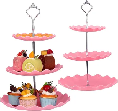 Image de 3 étages de support à cupcakes plateau de service mariage anniversaire Boo