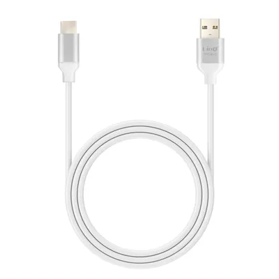 Imagen del producto de LinQ, cable de sincronización y carga rápida USB / USB-C, 3A, longitud 1.5 metros, color plateado