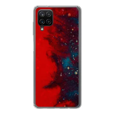 Produktbild von MuchoWow® Handyhülle Schutzhülle Hülle für Samsung Galaxy A12 Tinte - abstrakt - rot - blau Silikon Softcase Handy Hülle - Bild