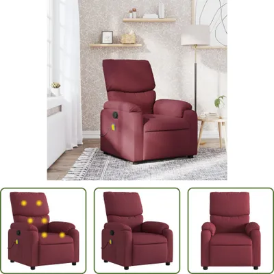 Produktbild von The Living Store Massagesessel Weinrot Stoff